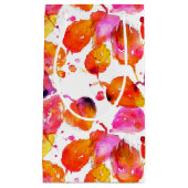 美しい水色の紅葉パターン スモールペーパーバッグ (正面)