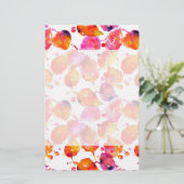 美しい水色の紅葉パターン 便箋 (スタンド正面)