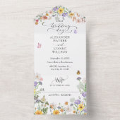 美しい水色の結婚花 オールインワン招待状 (内側)
