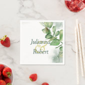 美しい水色の緑のナプキン スタンダードカクテルナプキン (インサイチュ)