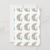 美しい水色の緑の孔雀 サンキューカード (裏面)