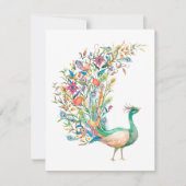 美しい水色の緑の孔雀 ノートカード (正面)