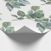 美しい水色の緑の植物 ラッピングペーパー (角)