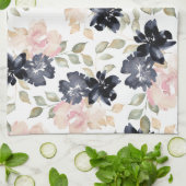 美しい水色の花オリジナル キッチンタオル (折り畳み)