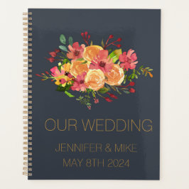 美しい水色の花デザイン プランナー手帳