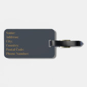 美しい水色の花デザイン ラゲッジタグ (裏面横)