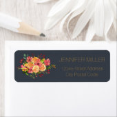 美しい水色の花デザイン ラベル (インサイチュ)