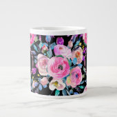 美しい水色の花 ジャンボコーヒーマグカップ (正面)