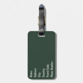 美しい水色の葉デザイン ラゲッジタグ (裏面縦)