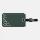 美しい水色の葉デザイン ラゲッジタグ (裏面横)