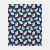 美しい水色の蝶パターン フリースブランケット (正面)