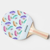 美しい水色の蝶パターン 卓球ラケット (横)