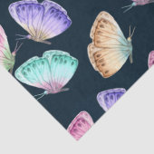 美しい水色の蝶パターン 薄葉紙 (詳細)