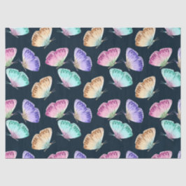 美しい水色の蝶パターン 薄葉紙