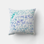 美しい水色の蝶モノグラムの クッション (裏面)