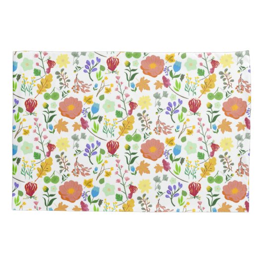 美しい水色の野花 枕カバー (裏面)