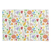 美しい水色の野花 枕カバー (正面)