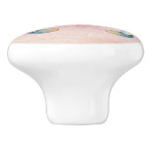 美しい水色の青いカニ美しいシェル セラミックノブ (側面)