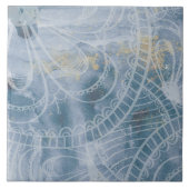 美しい水色の青いグレーとイン芸術的ク タイル (正面)