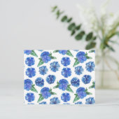 美しい水色の青いトウモロコシの花 ポストカード (スタンド正面)