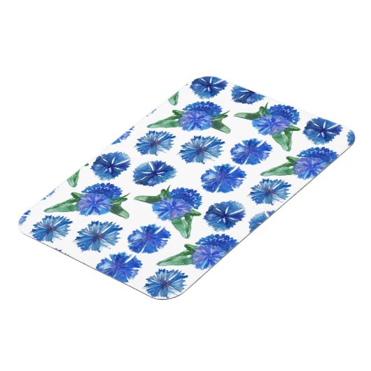 美しい水色の青いトウモロコシの花 マグネット (左側)