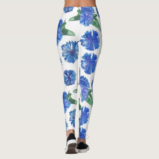 美しい水色の青いトウモロコシの花 レギンス (裏面)