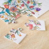 美しい水色の青い孔雀I ジグソーパズル (側面)