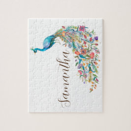 美しい水色の青い孔雀I ジグソーパズル