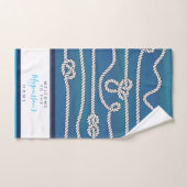 美しい水色の青い緑の白いノットカスタム ハンドタオル (ハンドタオル)