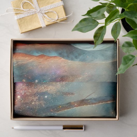 美しい水色の馬と女の子のデコページ 薄葉紙 (ギフト)