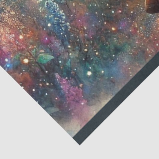 美しい水色の馬と女の子のデコページ 薄葉紙 (詳細)