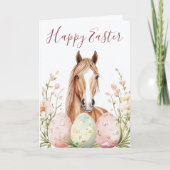 美しい水色の馬の復活祭の願い シーズンカード (正面)