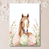 美しい水色の馬の復活祭の願い シーズンカード