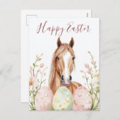 美しい水色の馬の復活祭の願い シーズンポストカード (正面/裏面)