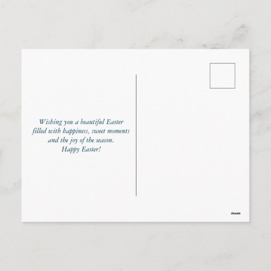 美しい水色の馬の復活祭の願い シーズンポストカード (裏面)