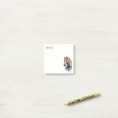 美しい水色の馬 ポストイット (デスク上)