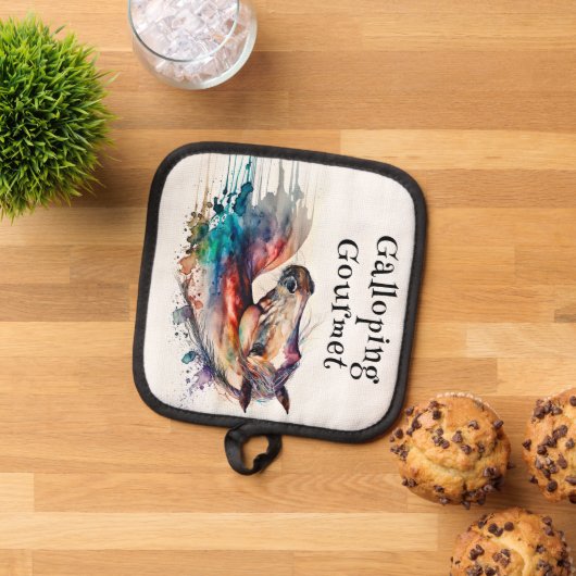 美しい水色の馬 鍋敷き (トップダウン)