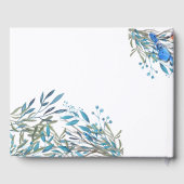 美しい水色の鳥と葉結婚の ゲストブック (裏面)