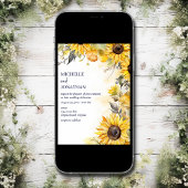 美しい水色ひまわりフローラ結婚ズ セーブザデート