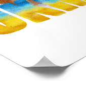 美しい水色ウクライナキツネと蝶 ポスター (角)