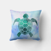 美しい水色ウミガメ クッション (裏面)