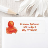 美しい水色オレンジクラゲ ラベル (インサイチュ)