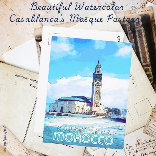 美しい水色カサブランカズモスク ポストカード