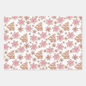 美しい水色クリスマスパターン ラッピングペーパーシート (正面)