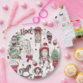 美しい水色クリスマスレッド ペーパープレート (パーティー)