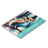 美しい水色スプラッシュスタイルフクロウ ノートブック (左側)