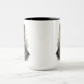 美しい水色ドイツの羊飼い犬の花 マグカップ (中央)