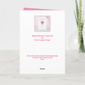 美しい水色ハートバレンタインデーカード カード (裏面)