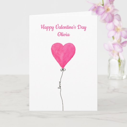 美しい水色ハートバレンタインデーカード カード (蘭)