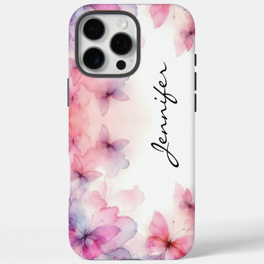 美しい水色バタフライiPhone Case-Mate iPhoneケース (裏面)